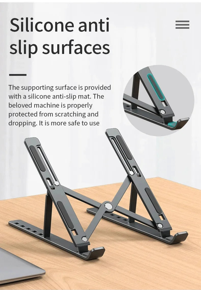 Foldable Aluminum Alloy Laptop Stand – Stable & Lightweight