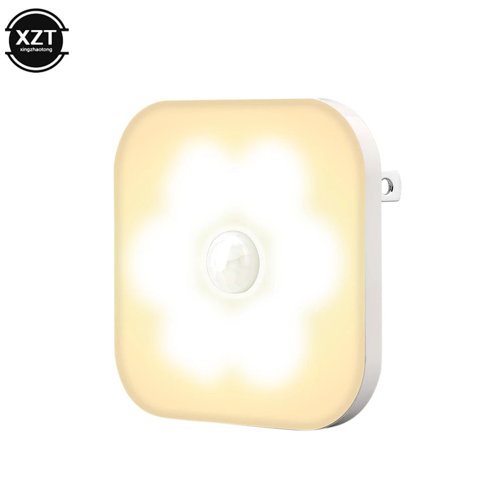 LED Night Light US/EU Plug In Smart Motion Sensor Light Children's Night Light Wireless Night Lamp For Bedside Table Bedroom