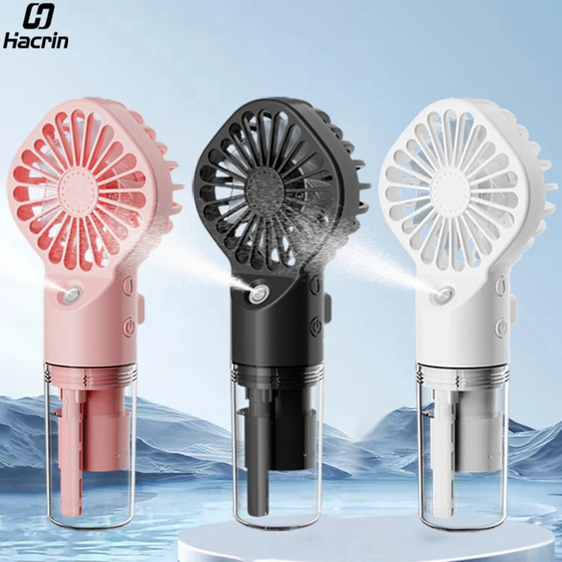 Raugee Portable Humidifier Fan – USB Rechargeable, Adjustable Speeds, Cooling & Hydrating Mist