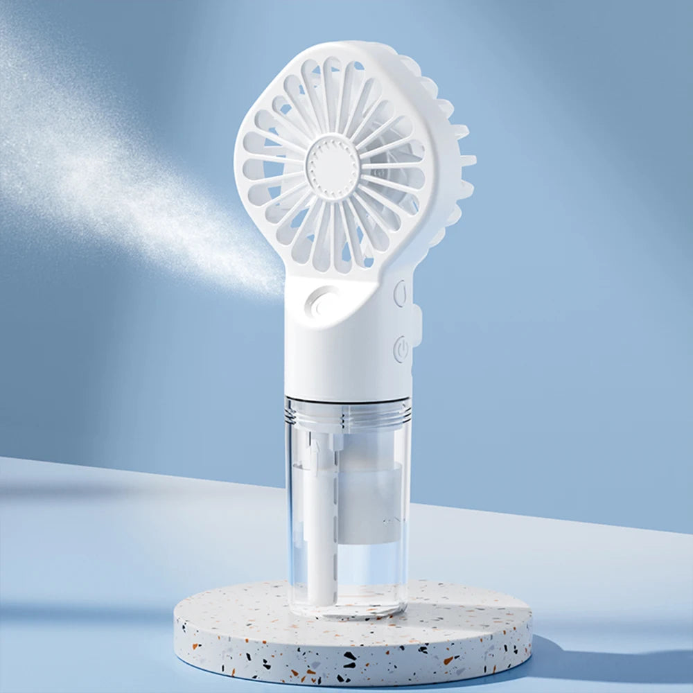 Raugee Portable Humidifier Fan – USB Rechargeable, Adjustable Speeds, Cooling & Hydrating Mist