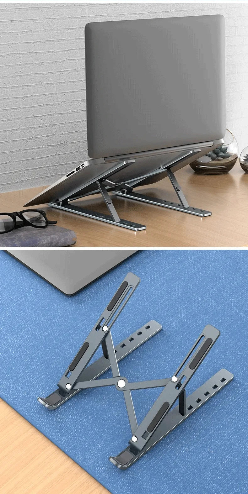 Foldable Aluminum Alloy Laptop Stand – Stable & Lightweight
