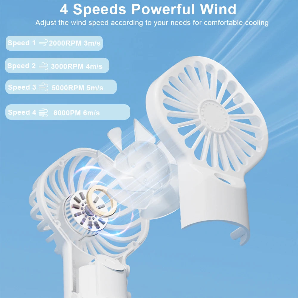 Raugee Portable Humidifier Fan – USB Rechargeable, Adjustable Speeds, Cooling & Hydrating Mist