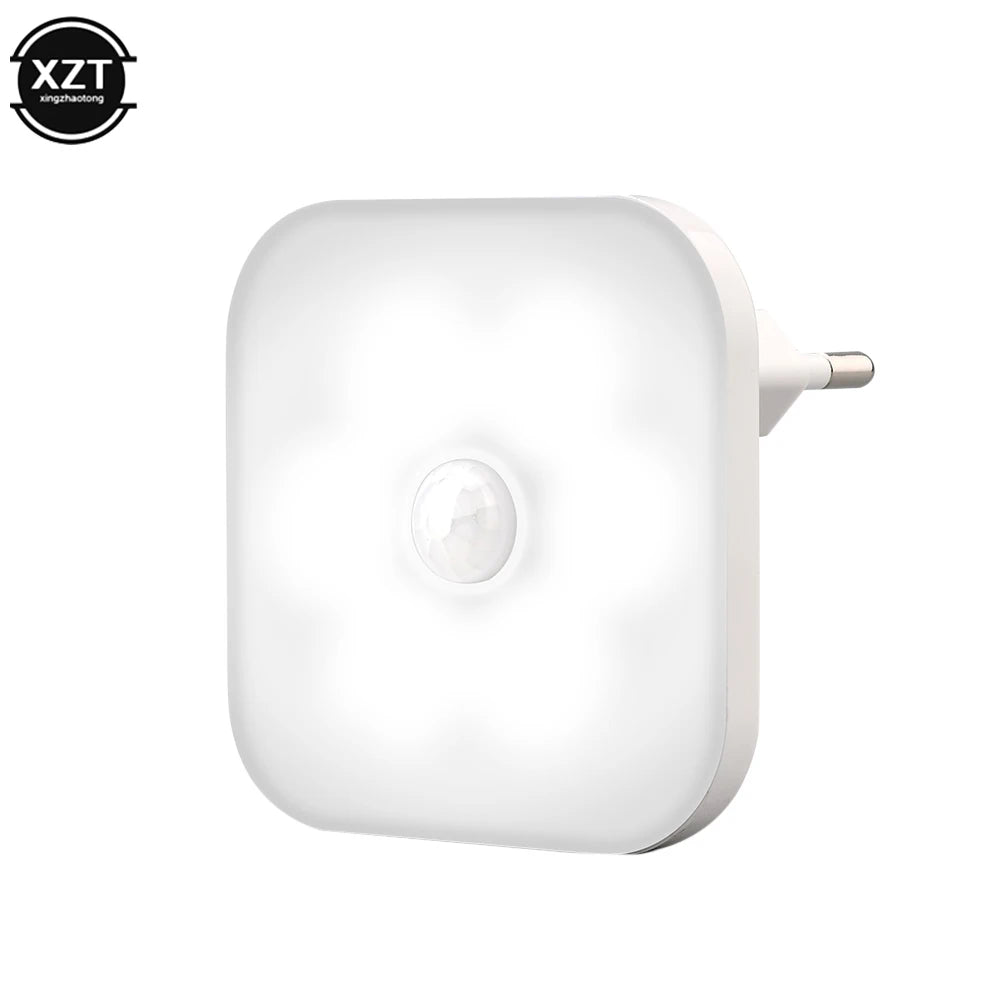LED Night Light US/EU Plug In Smart Motion Sensor Light Children's Night Light Wireless Night Lamp For Bedside Table Bedroom
