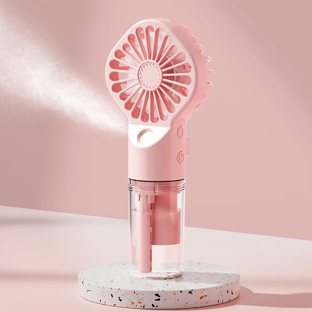 Raugee Portable Humidifier Fan – USB Rechargeable, Adjustable Speeds, Cooling & Hydrating Mist